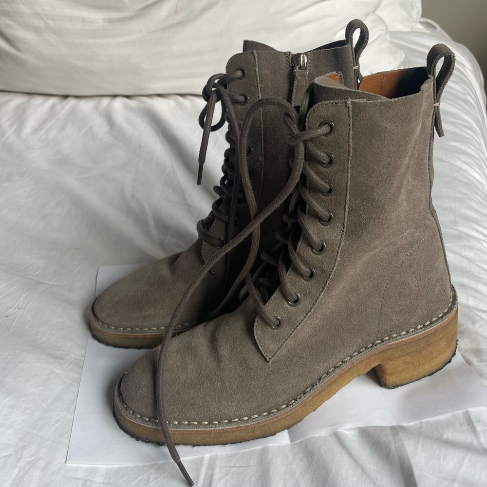 Chloe Suede Combat Boots